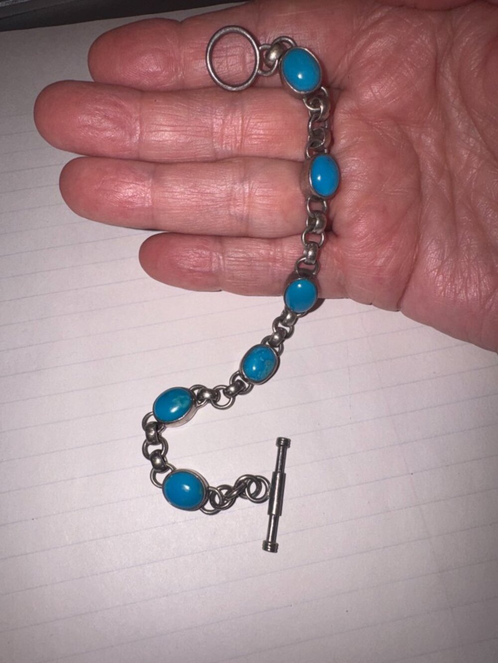 Silver and Turquoise Bracelet with earrings marked 925 Mexico - Picture 2 of 16